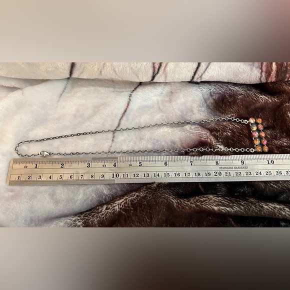 ❤️ Pink Dream Dahlia Kingman Turquoise 20” Southwestern Bar Necklace 15.9 gms - Picture 13 of 13